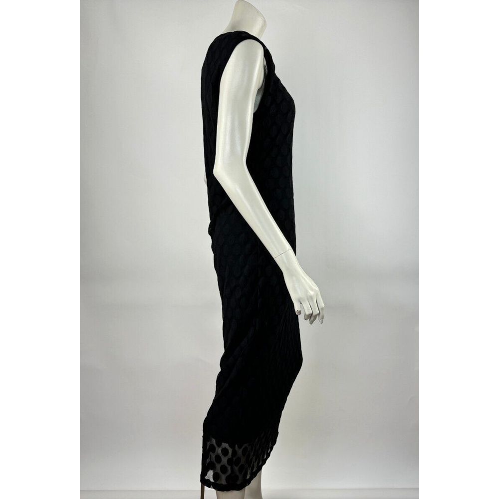 FUZZI Flock Tulle Dress Women XL‎ EUC $435 Stretch Short Sleeve Lined  Boat Neck - Picture 6 of 12